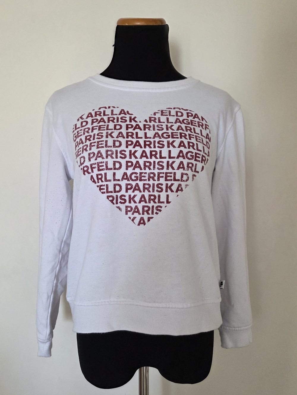 Karl Lagerfeld White Heart Logo Sweater Size S